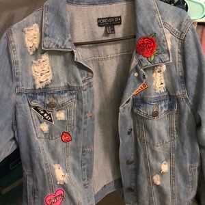 Forever 21 Distressed Jean Jacket